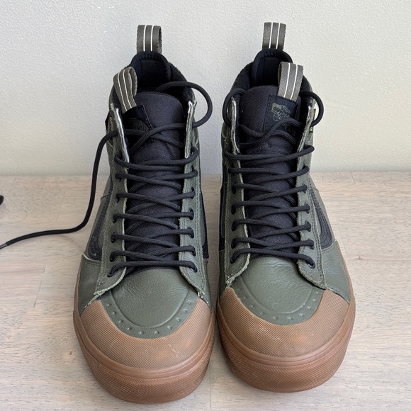 Vans Olive and Tan High-Top Sneakers - Picture 3 of 6